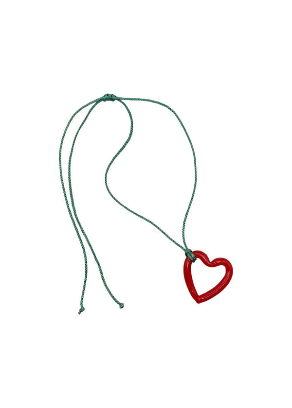 Lemon Luas Red open heart - Red/Turquoise. Køb halskæder her.