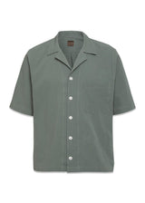 Reg Fit Cuban SS Seersucker Shirt - Balsam Green-Shirts-Oscar Jacobson-Butler Loftet
