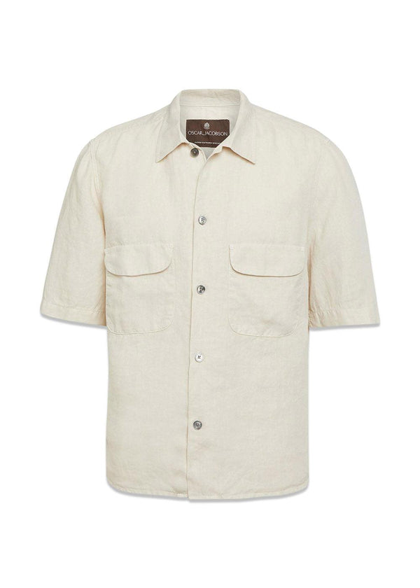 Reg Fit Short Sleeve City Shirt - Cream White-Shirts-Oscar Jacobson-Butler Loftet