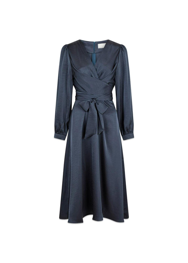 Rimini Heavy Sateen Dress - Midnight Blue-Dress-Neo Noir-Butler Loftet