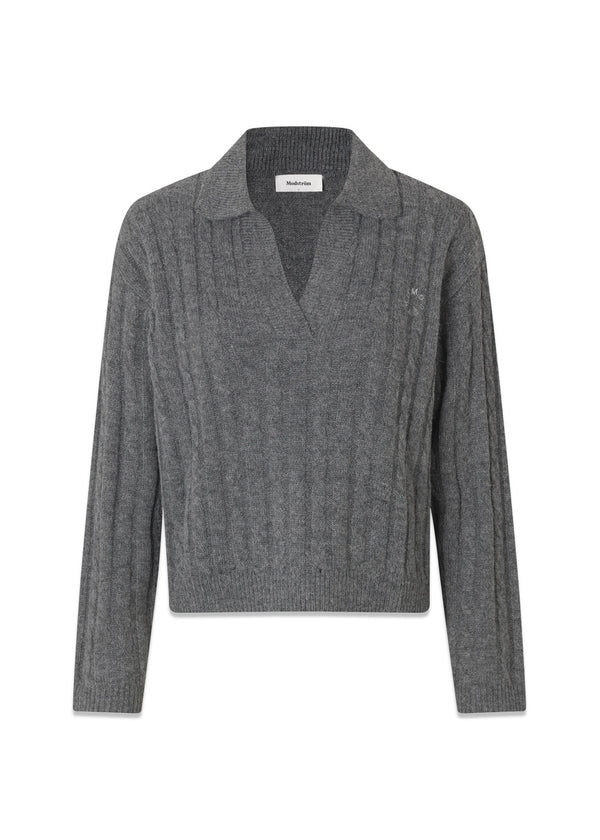 Risemd polo - Dark Gray Melange-Knitwear-Modström-Butler Loftet