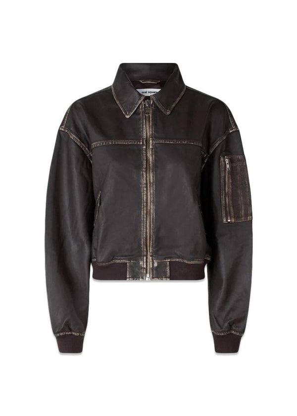 Oval Squares OSRocker Leather Bomber - Vintage Dark Oak. Køb overtøj her.