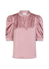 Roella Heavy Sateen Blouse - Evening Rose-Blouses-Neo Noir-Butler Loftet
