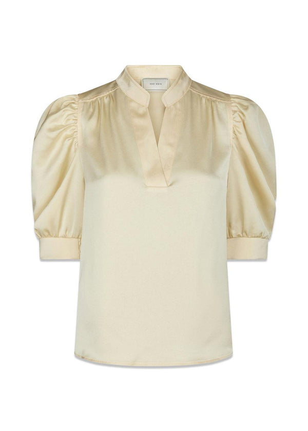 Roella Heavy Sateen Blouse - Light Yellow-Blouses-Neo Noir-Butler Loftet