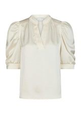 Roella Heavy Sateen Blouse - Pearl-Blouses-Neo Noir-Butler Loftet