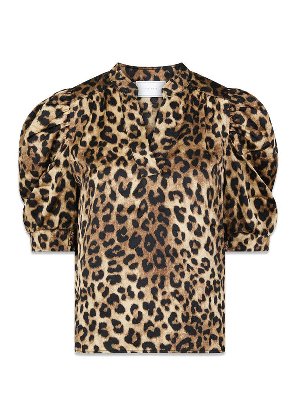 Roella Leo Blouse - Leopard-Blouses-Neo Noir-Butler Loftet