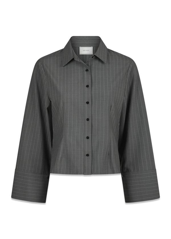 Rosa Pinstripe Shirt - Grey-Blouses-Neo Noir-Butler Loftet