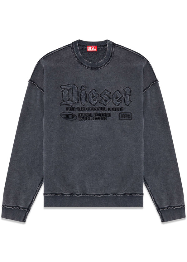 S-BOXT-RAW SWEAT-SHIRT - Black Black Black-Sweatshirts-Diesel-Butler Loftet
