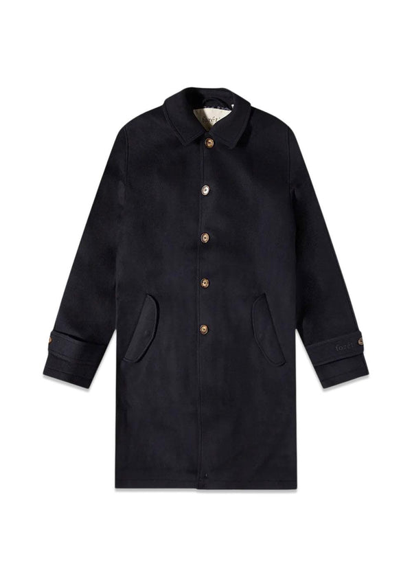 Foréts SHELTER LONG WOOL COAT - Navy. Køb frakker her.