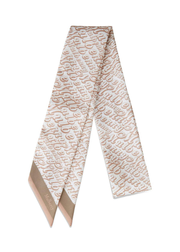 SKINNY SCARF - FANTASY MULBERRY LOGO - Eggshell-Maple-Scarf-Mulberry-Butler Loftet