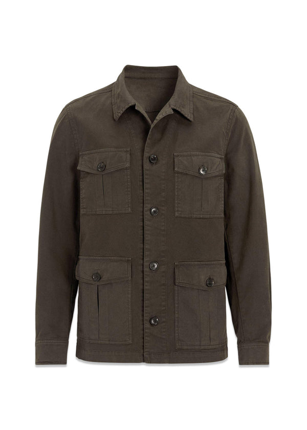 Safari Shirt Jacket - Army Green-Outerwear-Oscar Jacobson-Butler Loftet