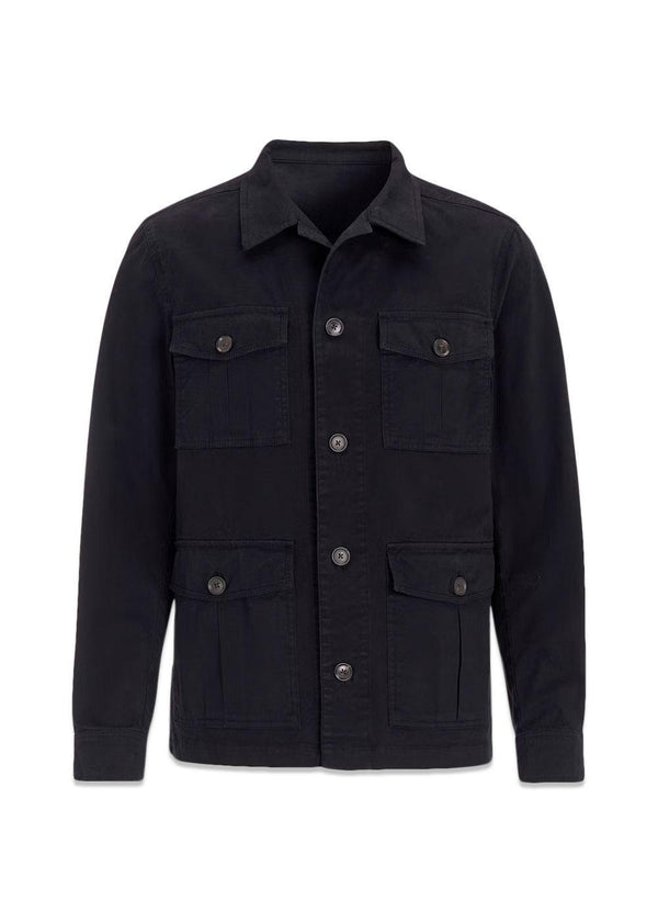 Safari Shirt Jacket - Navy-Shirts-Oscar Jacobson-Butler Loftet