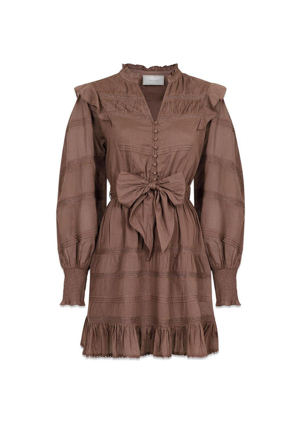 Salli S Voile Dress - Light Brown-Dress-Neo Noir-Butler Loftet