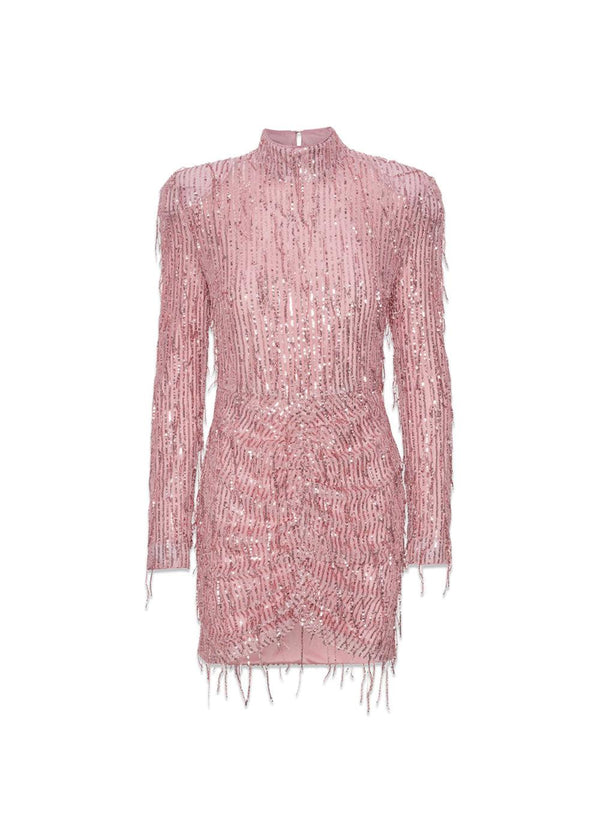 Sequin Fringe Mini Dress - Peachskin-Dress-Rotate-Butler Loftet