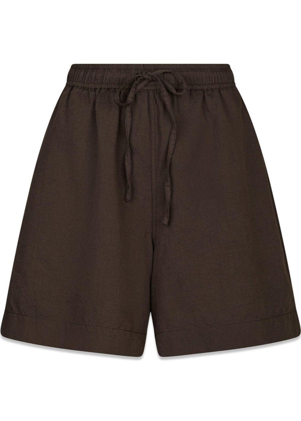 Shala Linen Shorts - Dark Brown-Shorts-Neo Noir-Butler Loftet
