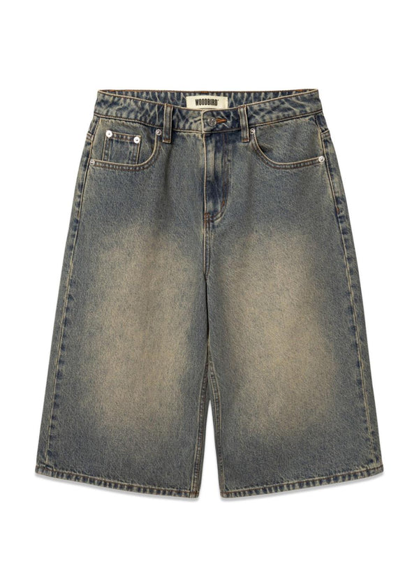 Shan Aged Shorts - Dark Blue-Shorts-Woodbird-Butler Loftet