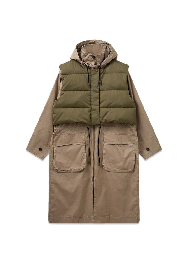 Sherlock Coat - Sand/Dark Green Moss-Outerwear-H2O Fagerholt-Butler Loftet