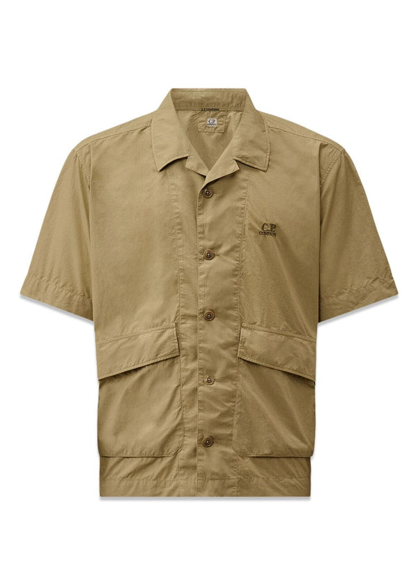 Short Sleeve In Popline - Moss Gray-Shirts-C.P. Company-Butler Loftet