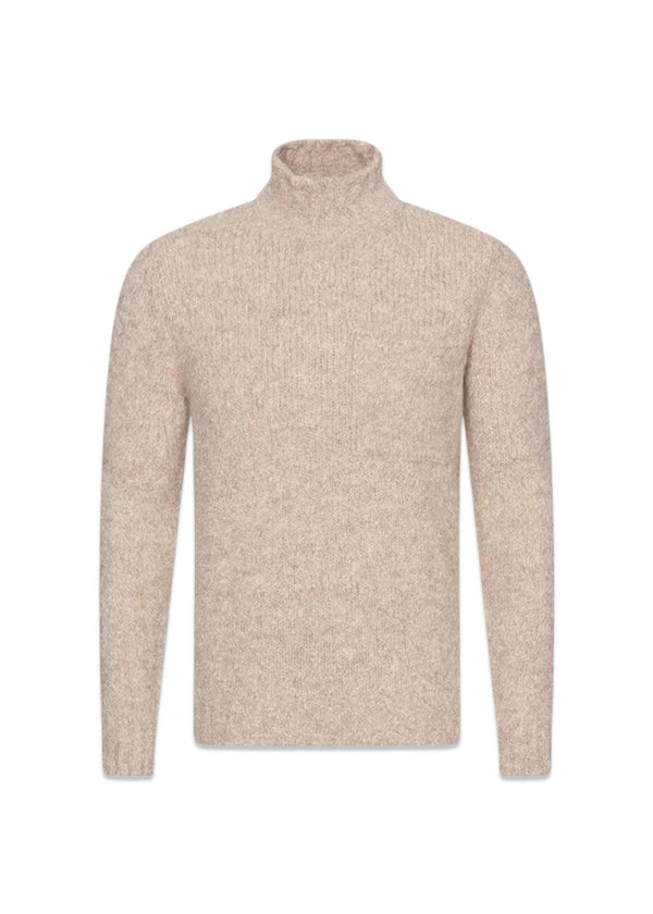 Simar Turtleneck - Beige Melange-Knitwear-Oscar Jacobson-Butler Loftet