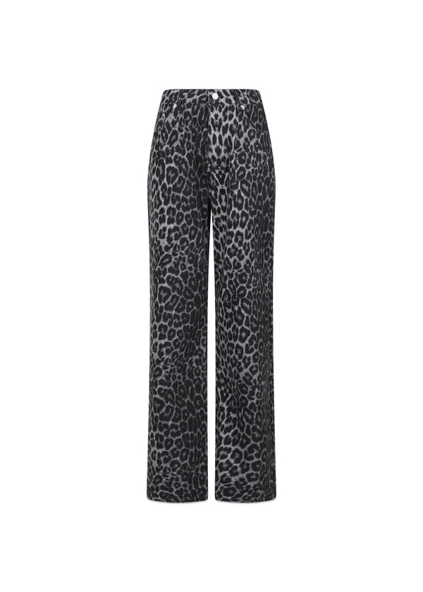 Simona Leopard Pants - Grey Leopard-Pants-Neo Noir-Butler Loftet