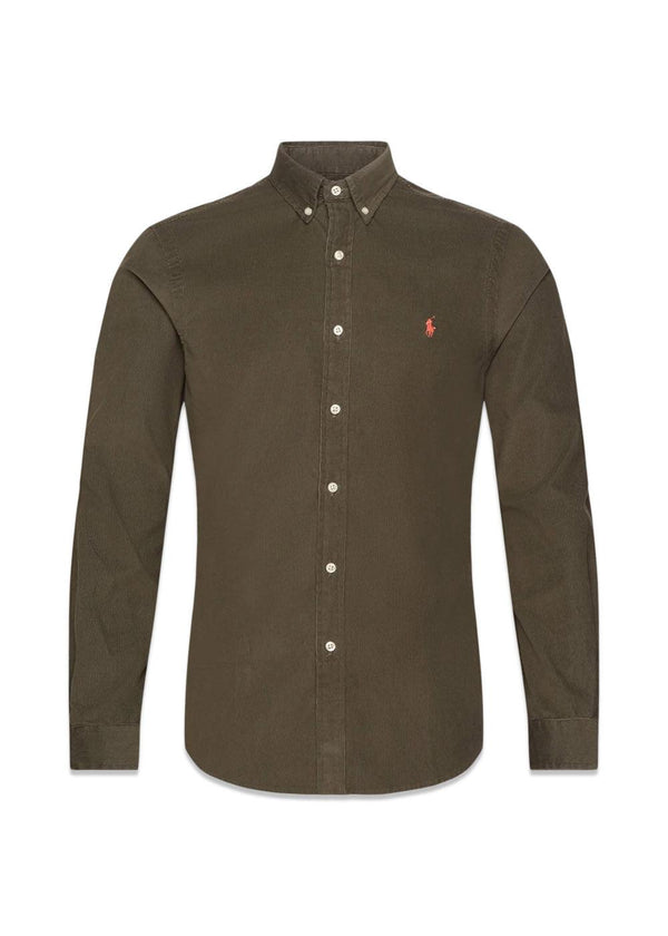 Slim Fit Wale Corduroy - Green-Shirts-Ralph Lauren-Butler Loftet