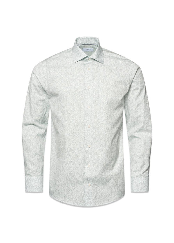 Slim Floral Print Shirt - Light Green-Shirts-Eton-Butler Loftet