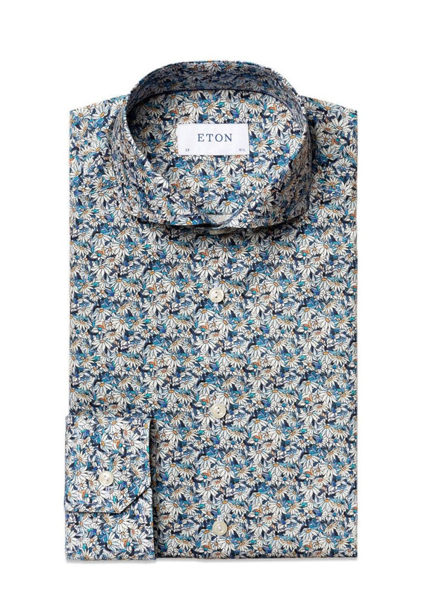 Etons Slim flowers. Køb shirts her.
