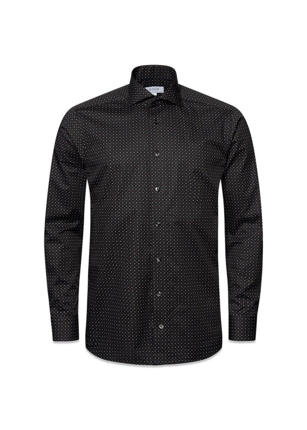 Eton's Slim - Geometric Print Signature Twill - Dark Blue. Buy shirts here.
