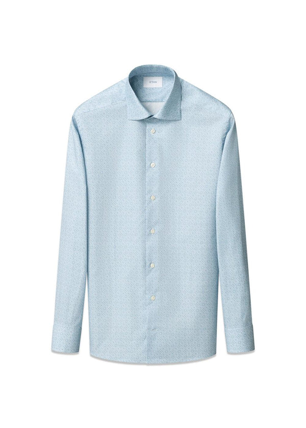 Slim - Geometric Signature Twill shirt - Light Green-Shirts-Eton-Butler Loftet