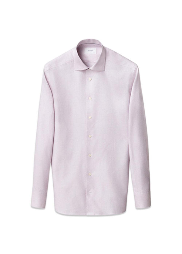 Slim Semi Solid Signature Twill Shirt - Pink-Shirts-Eton-Butler Loftet