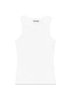 Soft Cotton Rib Tank Top - Bright White-Top-Ganni-Butler Loftet