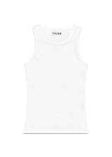 Soft Cotton Rib Tank Top - Bright White-Top-Ganni-Butler Loftet