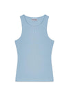 Soft Cotton Rib Tank Top - Soft Chambray-Top-Ganni-Butler Loftet