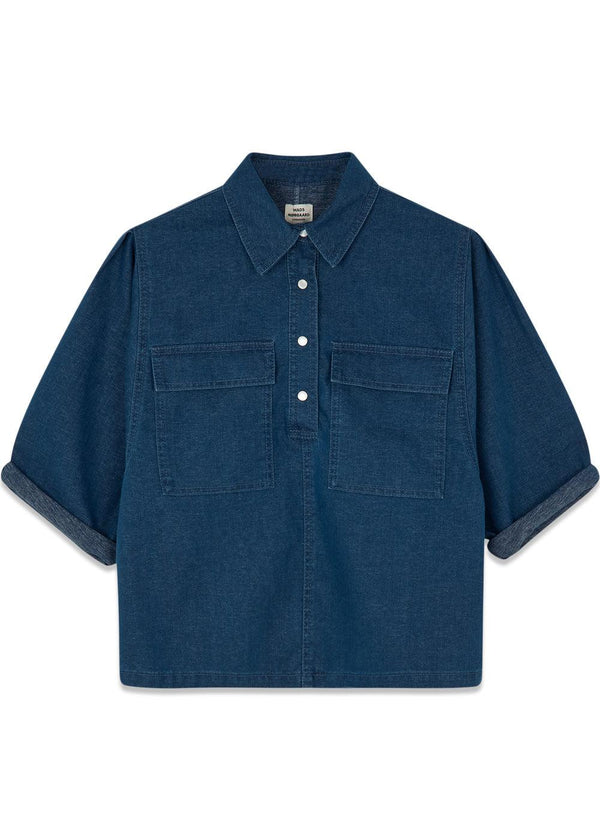 Soft Denim Hera Shirt - Sargasso Sea-Shirts-Mads Nørgaard-Butler Loftet