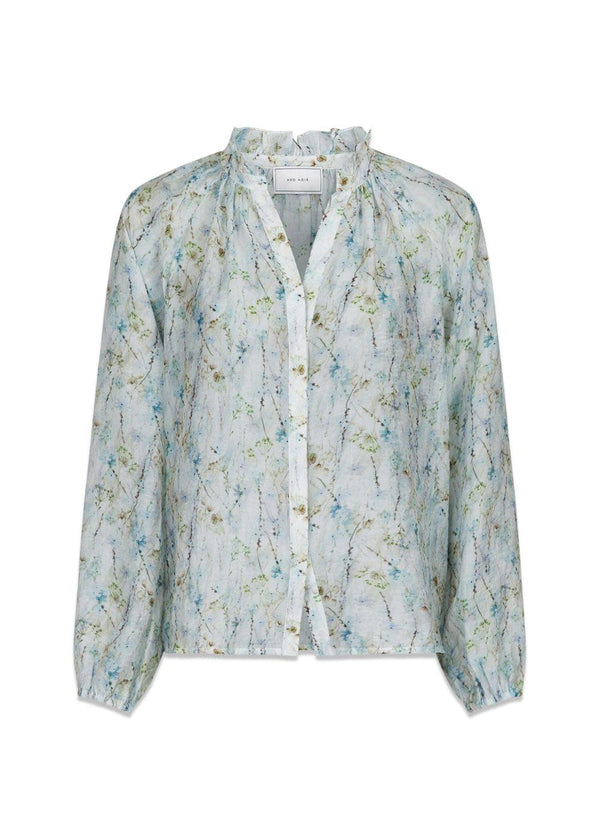 Solbi Whispering Blooms Blouse - Light Blue-Blouses-Neo Noir-Butler Loftet