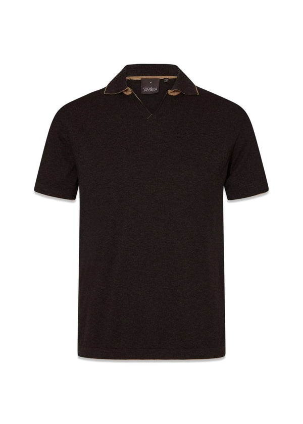 Svante Poloshirt S-S - Brown Elk-Knitwear-Oscar Jacobson-Butler Loftet