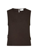 Svetlana linen Top - Dark Brown-Top-Neo Noir-Butler Loftet