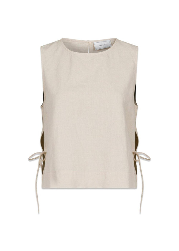 Svetlana Linen Top - Sand-Top-Neo Noir-Butler Loftet
