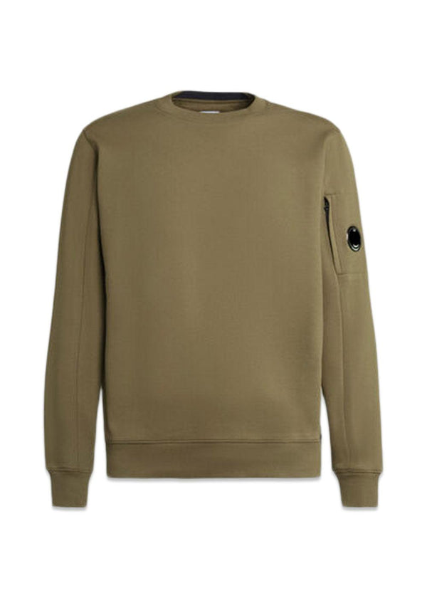 Sweatshirts - Crew Neck Diagonal Raised Fleece - Butternut-Sweatpants-C.P. Company-Butler Loftet