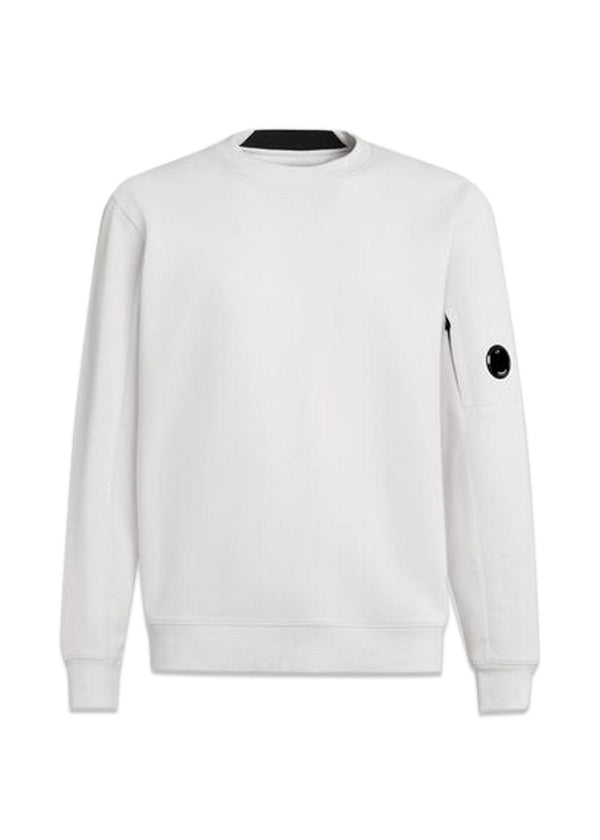 Sweatshirts - Crew Neck Diagonal Raised Fleece - Gauze White-Sweatpants-C.P. Company-Butler Loftet