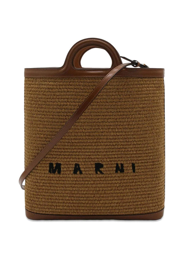 TROPICALIA CROSSBODY BAG - Brown Raffia-Bags-Marni-Butler Loftet