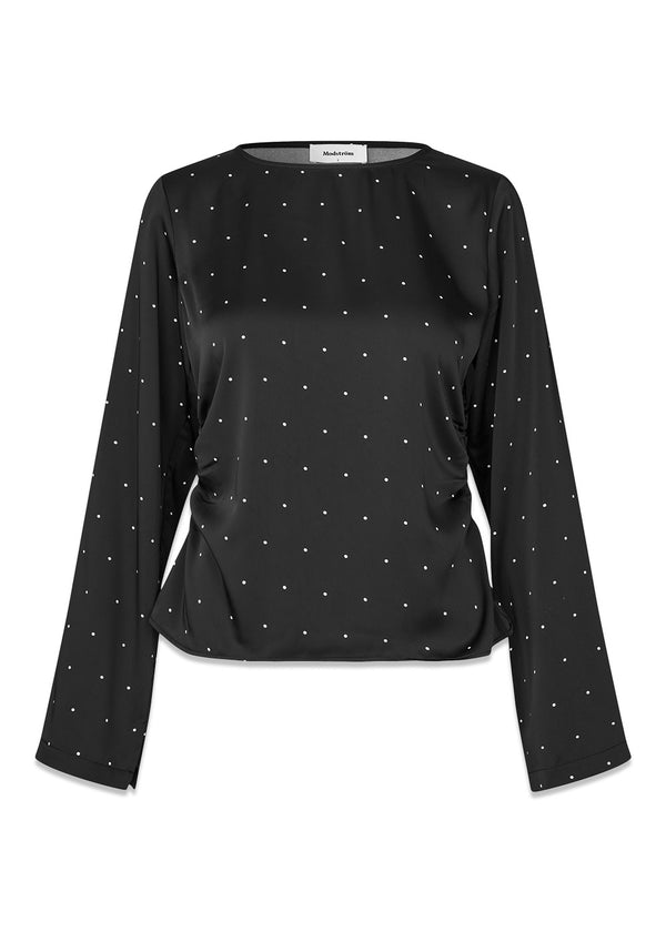 Tailoromd print top - Black Dot-Top-Modström-Butler Loftet