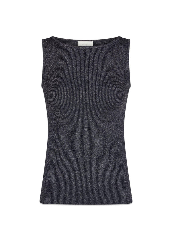 Talia Glitter Knit Top - Midnight Blue-Top-Neo Noir-Butler Loftet