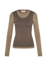Thaliamd LS t-shirt - Spring Dust/Chocolate Chip-Blouses-Modström-Butler Loftet