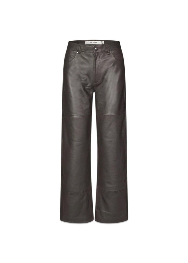 Time Leather Trousers - Chocolate Torte-Pants-Oval Square-Butler Loftet