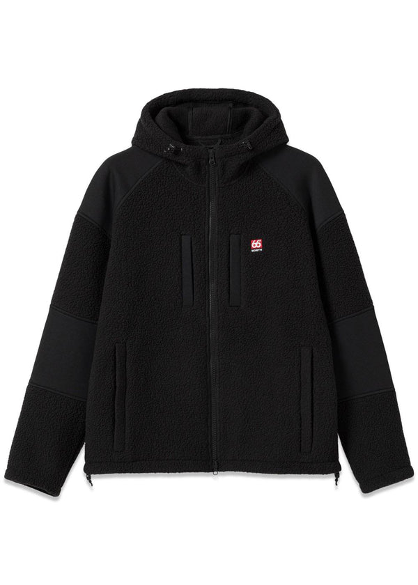 Tindur Shearling Zipped Hoodie - Black-Outerwear-66 North-Butler Loftet