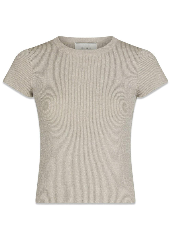 Tirra Glitter Top - Sand-T-shirts-Neo Noir-Butler Loftet