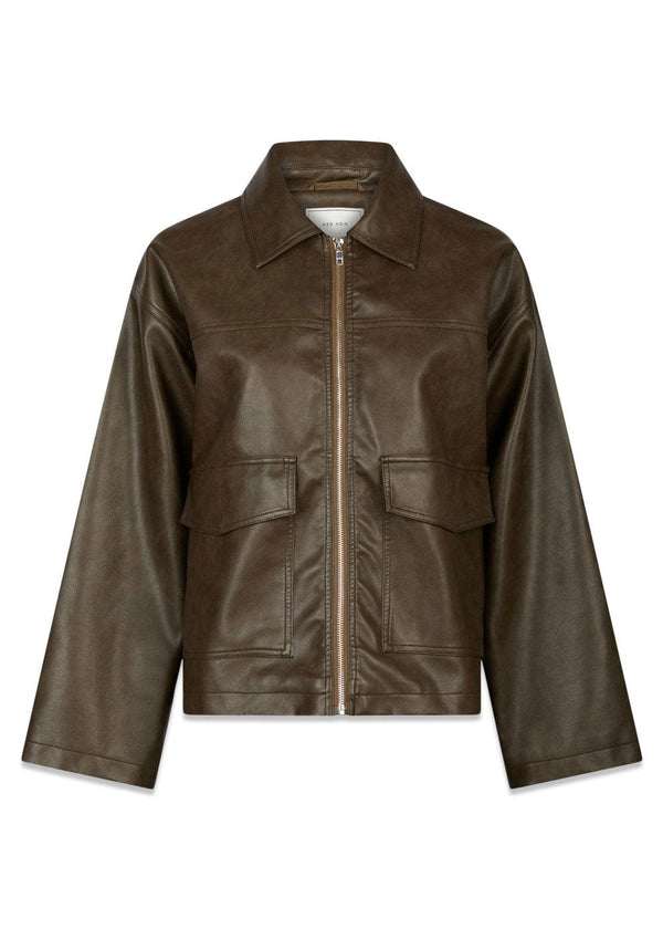 Titan Faux Leather Jacket - Dark Brown-Outerwear-Neo Noir-Butler Loftet