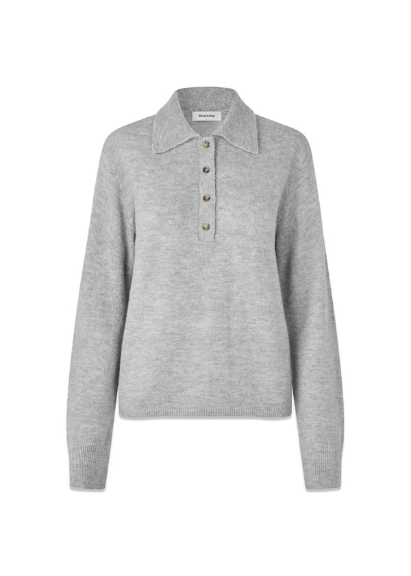 Treemd polo - Gray Melange-Knitwear-Modström-Butler Loftet