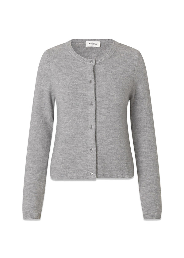 Treemd short cardigan - Gray Melange-Knitwear-Modström-Butler Loftet